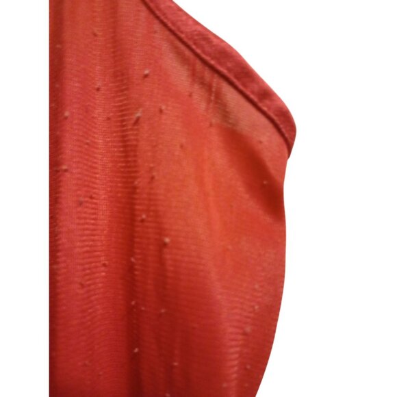 Vanity Fair Vintage Red Peignoir Nightgown Embroidered Neckline & Satin trim - Picture 6 of 6